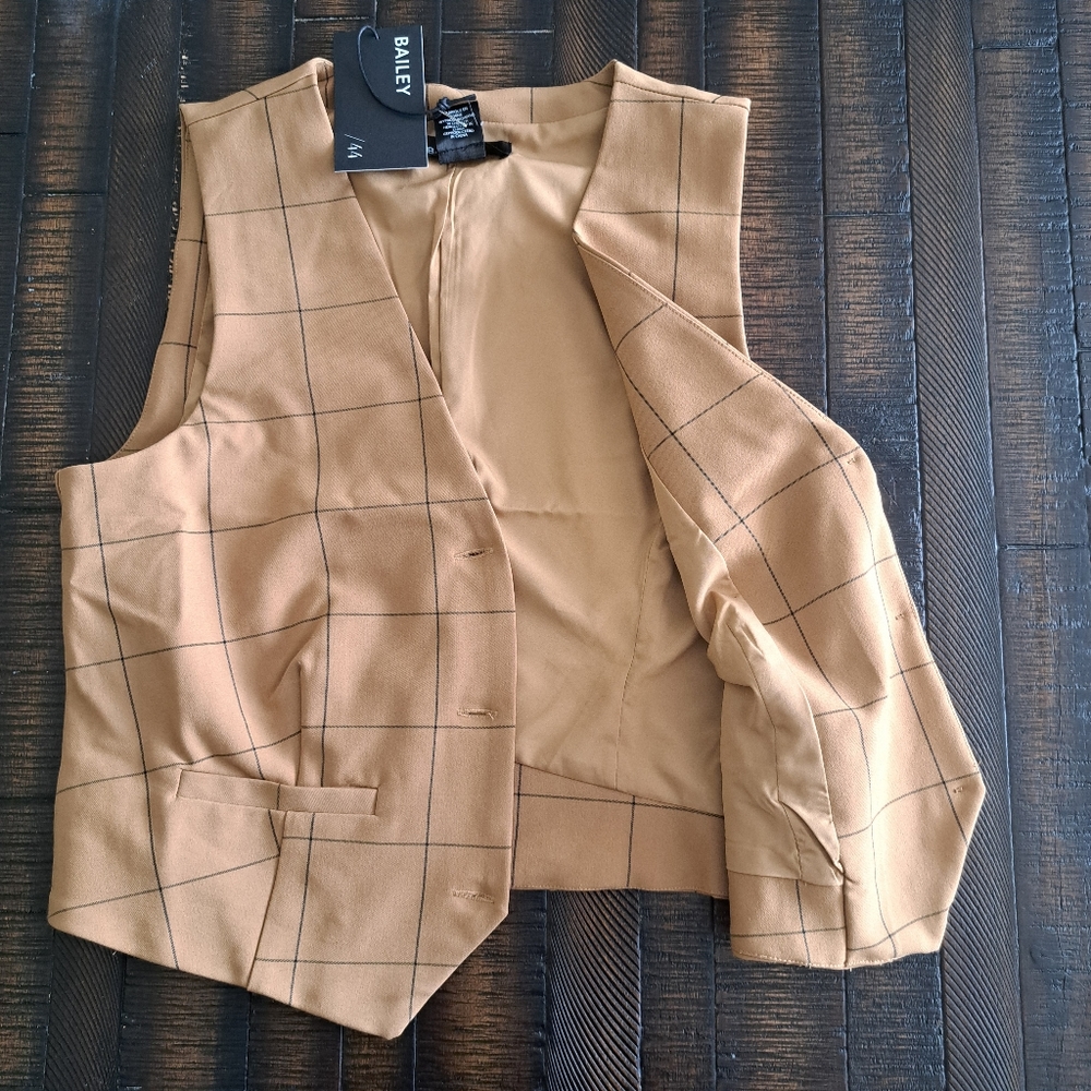 NWT Bailey44 Plaid Vest Shirt, Size S